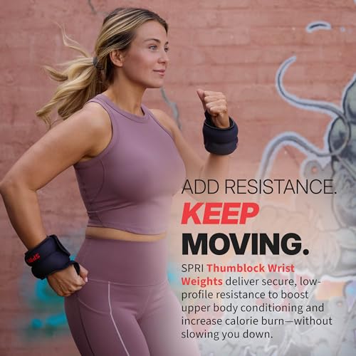 SPRI Wrist Weights Thumblock Arm Weights Set for Women & Men (Available in 2lb or 4lb Sets)