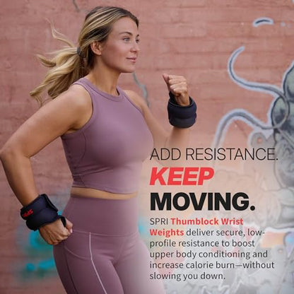 SPRI Wrist Weights Thumblock Arm Weights Set for Women & Men (Available in 2lb or 4lb Sets)