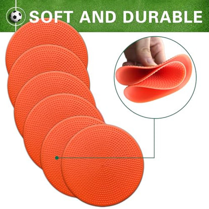 Poly Spot Markers 4.73 inch/10 inch 12 Pcs Non-Slip Rubber Agility Training Markers Floor Dots Flat Field Cones for Football, Soccer, Basketball, School Exercise Drills, Dance Practice