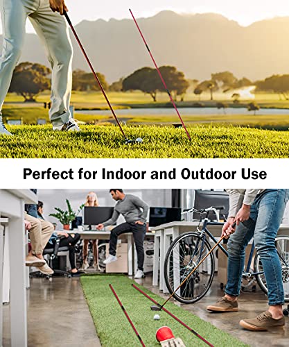 Golf Alignment Sticks - 48" Collapsible Golf Practice Rods for Aiming, Putting, Full Swing Trainer, Posture Corrector with Clear Tube Case, Golf Training Equipment