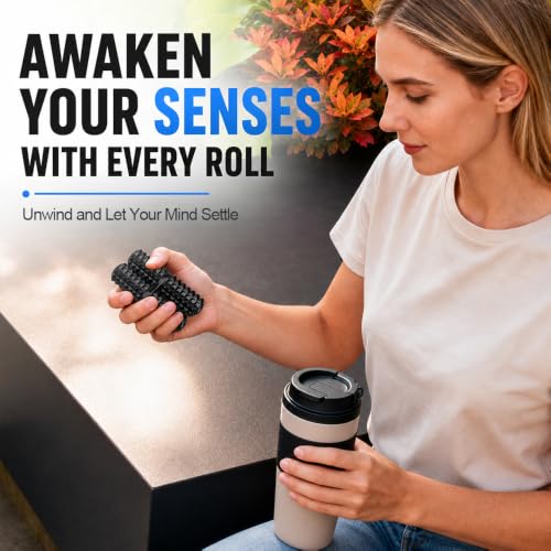 Dilabnba Hand Roller Pain Fidget Toy for Adult Anti Anxiet Stress Relief, Metal Thumb-Press Massage Style for Promotes Focus Clarity, Gift for Valentine Easter Chamstic - Black - color: Black
