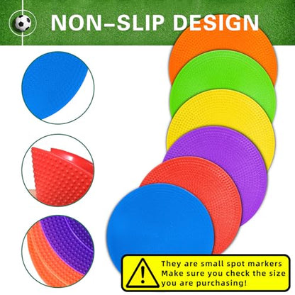 Poly Spot Markers 4 inch/9 inch Non-Slip Rubber Agility Training Markers Floor Dots Flat Field Cones for Football, Soccer, Basketball, School Exercise Drills, Dance Practice - style: 4.73 inch 24 Pcs (TPE)