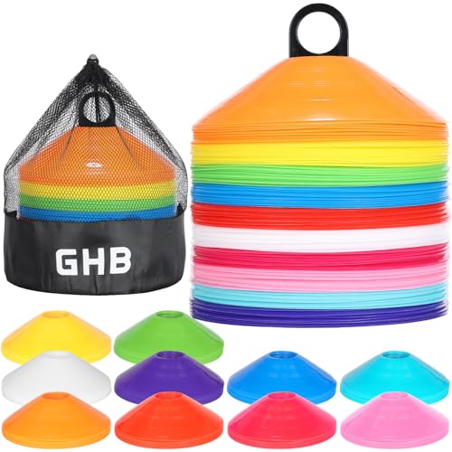 GHB Soccer Cones 25/50/100 Pack Disc Soccer Sport Cones - color: 100Pcs Multicolor