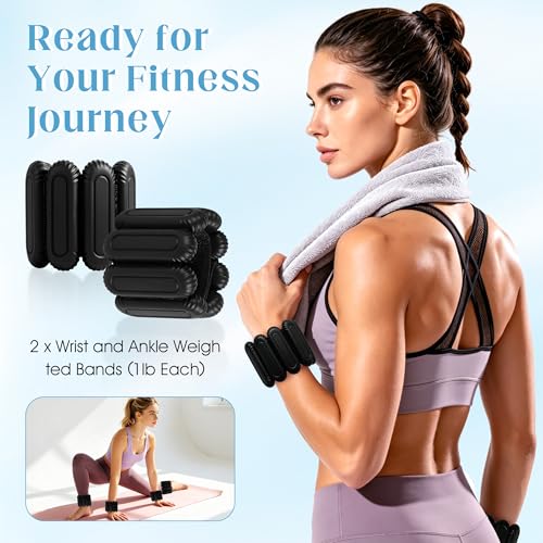 Wrist Weights for Women & Men, 2lb Silicone Wrist Ankle Weights - color: Black
