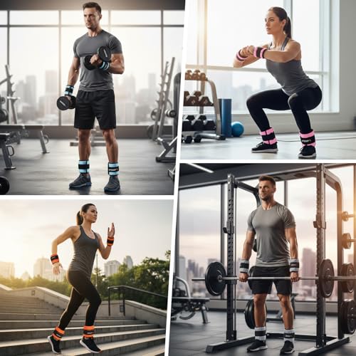 Adjustable Ankle Weights for Women and Men, Modularized Leg Weight Straps for Yoga, Walking, Running, Aerobics, Gym, Physical Therapy