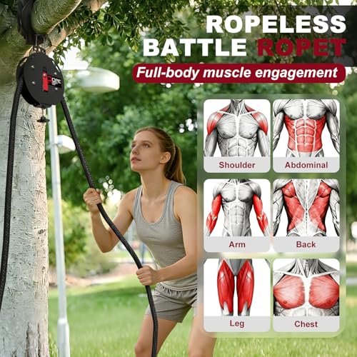 Endless Rope Trainer for Home Gym, Portable Infinity Ropes Machine with 14 FT Closed-Loop Nylon Rope, 66LB Max Resistance Full Body Workout for Beginners Fitness Enthusiasts Seniors