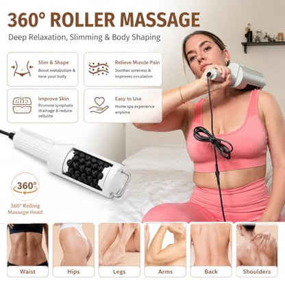 Electric Fascia Roller Massager Stick for Trigger Point Therapy, Deep Tissue Massage, Muscle Recovery & Body Relaxation