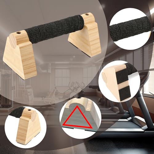 Wooden Parallettes Bars Professional Solid Wood Push Up Stands for Calisthenics, Handstand & Planche Training at Home Gym, Non-Slip Grips for Wrist Comfort Pushup Handle for Strength Training - size: 7.87"