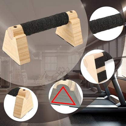 Wooden Parallettes Bars Professional Solid Wood Push Up Stands for Calisthenics, Handstand & Planche Training at Home Gym, Non-Slip Grips for Wrist Comfort Pushup Handle for Strength Training - size: 7.87"