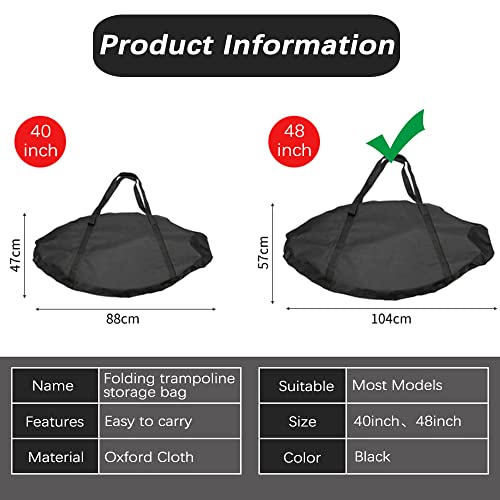 Trampoline Storage Bag, Folding Mini Trampoline Storage Bags, Waterproof Fitness Rebounder Pouch for Gym, Home and Travel - size: 104CM