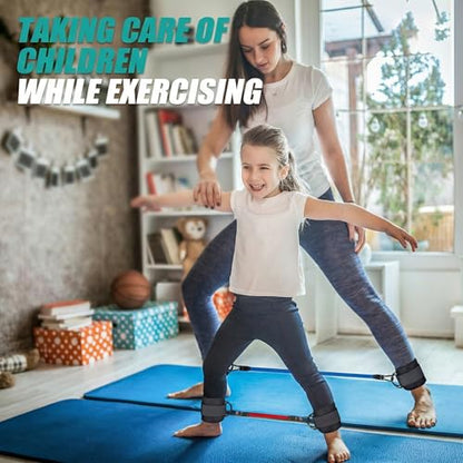 Running Yoga Exercise Step, 60lbs Ankle Resistance Bands with Cuffs, Adjustable Padded Leg Straps for Working Out, Leg Workout Equipment for Agility Training Track and Field Gym Accessories