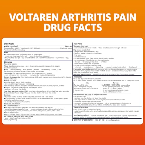 Voltaren Arthritis Pain Gel for Powerful Topical Arthritis Pain Relief with Diclofenac Gel - Easy Open Cap - 100 g X 2