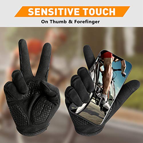 Full Finger Workout Gloves for Men Women, Weight Lifting Gloves Foam Padded - size: Large