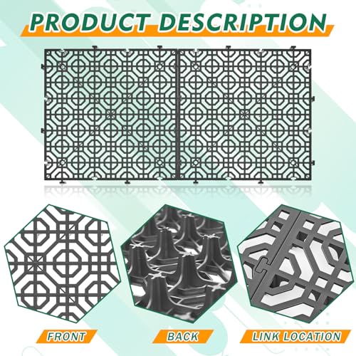 10 Pcs Ground Protection Mats, Grey Interlocking 15.7 x 15.7 in - color: Gray, size: 15.7 x 15.7 in