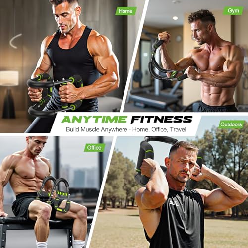 Twister Arm Trainer for Men, Chest Workout Equipment 5-Level Adjustable (40-130lb) with Ergonomic 27° Targets Biceps/Clip/Thigh, Portable Exerciser for Home Gym Travel FitnessFather's Day Gift