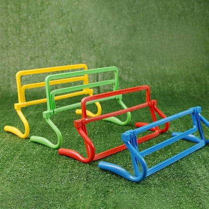 Speed Agility Hurdle Jumping Bar Set Adjustable Height Training Equipment for Obstacle Courses Foot Exercise Basketball Tennis Football - color: green