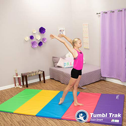 Tumbl Trak Gymnastics Folding Tumbling Panel Mat - color: Black, size: 5'x10'x1.38"