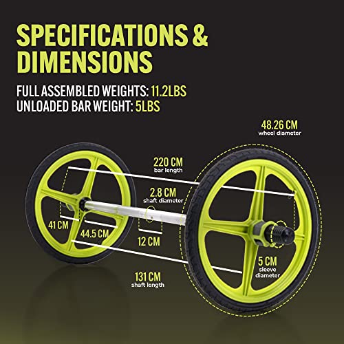 AXLE Home Gym Workout Barbells - Barbell Weight Set for Strength Training, Collapsible Equipment for Indoor & Outdoor Workouts for Men, Women, and Youth