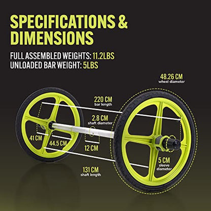 AXLE Home Gym Workout Barbells - Barbell Weight Set for Strength Training, Collapsible Equipment for Indoor & Outdoor Workouts for Men, Women, and Youth