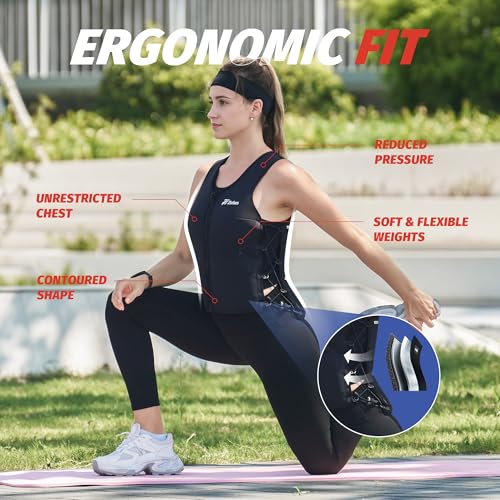 ZELUS Weighted Vest Woman, Adjustable Weighted Vest 1-10lb/ 1-15lb with Removable Z-Fit Soft Iron Weights, for Weight Loss Running Walking Rucking Strength Training, Reflective & Pocket Design - size: 15LB&L