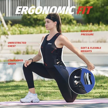 ZELUS Weighted Vest Woman, Adjustable Weighted Vest 1-10lb/ 1-15lb with Removable Z-Fit Soft Iron Weights, for Weight Loss Running Walking Rucking Strength Training, Reflective & Pocket Design - size: 15LB&L