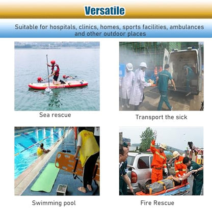Foldable Lifesaving Stretcher with Head Imlizer & Neck Brace - Emerncy Spine Board for tic s, Quick Patient Transport & Safe for EMS and Lifeguards
