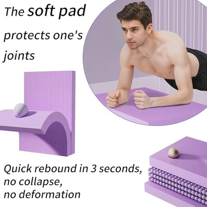 Balance Pad, High-Density TPE Foam Balance Pad Non-Slip Water-Resistant Lightweight Portable for Yoga, Stability Training, Balance Exercises, Hip Thrusts, Home & Gym Fitness - color: PURPLE