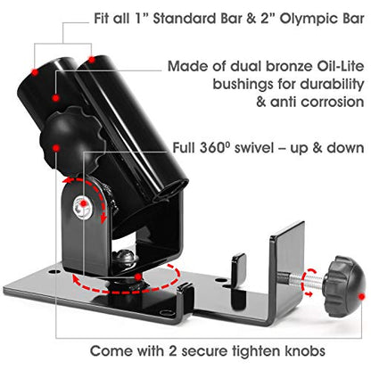 Yes4All Exercise Machine Adjustable T Bar Row Attachment, D Row Handle/Landmine Handle Attachment with Textured Rubber Handles - color: D. Combo T bar Row + Double Grip Row