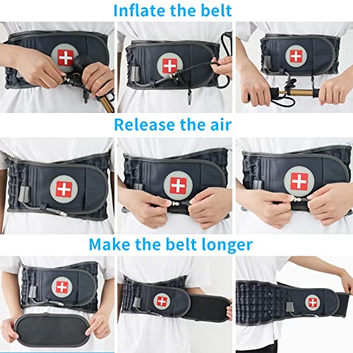 Decompression Back Belt, Inflatable Back Brace for Back Pain, Blue - color: Blue