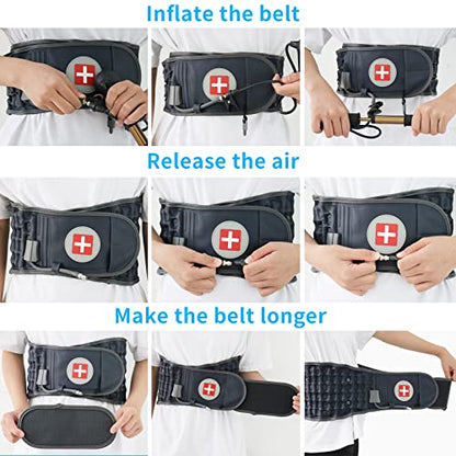 Decompression Back Belt, Inflatable Back Brace for Back Pain, Blue - color: Blue