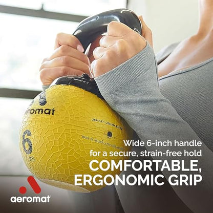 Aeromat Elite Mini Kettlebell Medicine Ball - 6" Diameter Weighted Exercise Ball for Training, Color-Coded Kettlebell Weight - color: Light Blue