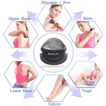 Massage Roller Ball, Tight and Sore Muscles Relief, Manual Massager, Alleviating Shoulder, Arms, Back, Legs, Calves or Muscle Tension - Gray