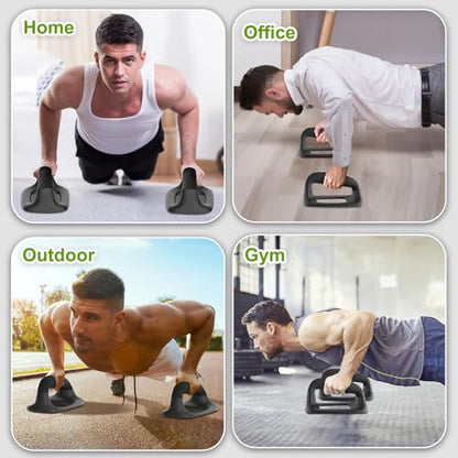 Push Up Bars, Ergonomic Pushup Handles for Home Gym Training - color: B: Black