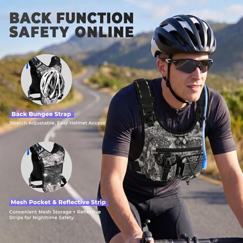 USA Patent Running Hydration Vest Backpack, Lightweight Chest Pack with 2.0L Water Bladder Bag Daypack for Hiking Running Cycling Race Marathon for Women Men - color: Cagray