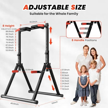 DOBESTS Power Tower Pull Up Bar Free Standing, Adjustable Foldable Pull Up Station, Home Gym Strength Training Equipment 700LBS - color: Black Style 1 - Multifunction Bar