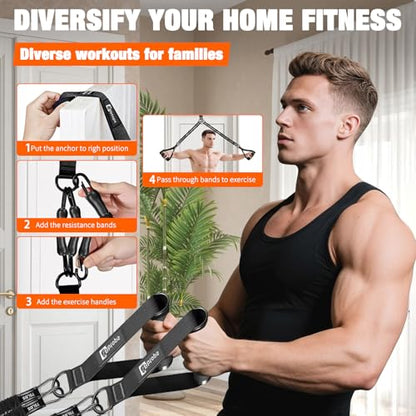Pull Up Assistance Bands Set, 300 lbs Max Heavy Duty Resistance Bands with Adjustable Strap, Non-Slip Handle & Door Anchor, Full Body Strength Training Workout Equipment for Home Gym Fitness