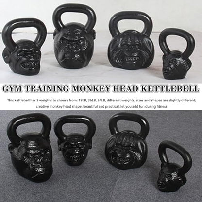 Kettlebell Weights Gym Training Monkey Head Kettle Bells, Solid Cast Iron Dumbbell, Beautiful and Practical, Office Sports Equipment(54LB)