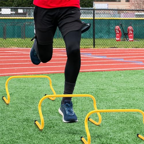 Wettarn 12 Pcs 9" Speed Training Agility Hurdles for Athletes Reliable Training Hurdle Plyometric All Purpose Practice Equipment for Soccer Basketball Football - color: Yellow