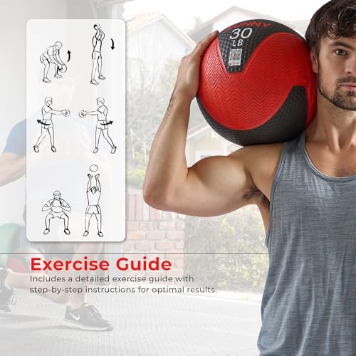 Sunny Health & Fitness Medicine Ball with Premium Dual Textured Grip - size: 8 LB
