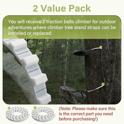 2PCS Traction Belts Climber Tree Stand Straps Replacement Straps for Lone Wolf Tree Stands Climber (61" Long)