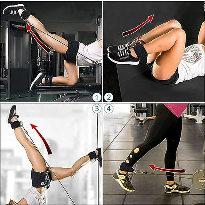 Ankle Straps Ankle Resistance Bands Wrist Cuffs Padded Straps Adjustable Fitness Glute Kickback D-Ring for Cable Machine Gym Foot Leg Training Brace Support 1 Pair - color: blue