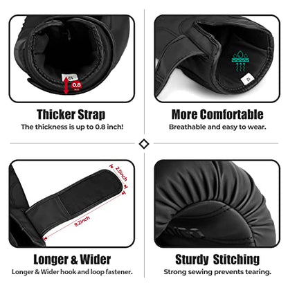 Boxing Gloves for Men & Women, Premium Leather Sparring Heavy Bag Training Gloves, Pro Punching Bag Gloves for Muay Thai, Kickboxing, MMA