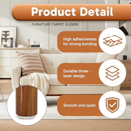 16PCS Furniture Sliders for Tile Floors, Furniture Sliders for Carpet, 1 Inch Size for Hardwood Floors and Tile, Beige Moving Sliders for Easy Furniture Moving