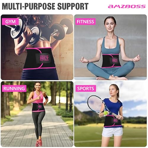 Waist Trainer for Women Lower Belly Fat, Waist Sweat Band for Women, Belly Band Sweat Belt, Stomach Wrap,Silver/Pink - size: Medium