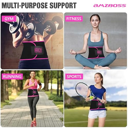 Waist Trainer for Women Lower Belly Fat, Waist Sweat Band for Women, Belly Band Sweat Belt, Stomach Wrap,Silver/Pink - size: Medium