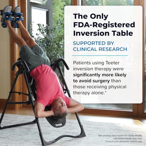 TEETER EP-560 Inversion Table w/Accessories for Back Pain Relief - FDA - Registered, UL Safety Certified, 300 lb Capacity, Designed & Patented in USA - style: EP-560 Classic