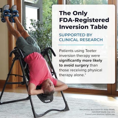 TEETER EP-560 Inversion Table w/Accessories for Back Pain Relief - FDA - Registered, UL Safety Certified, 300 lb Capacity, Designed & Patented in USA - style: EP-560 Classic