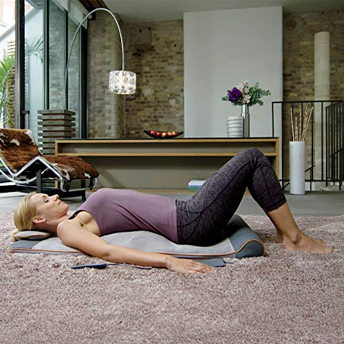 Homedics Yoga Fitness Back and Lumbar Stretching Mat with Air Compression and 3 Levels of Intensisty, Silver - style: Standard