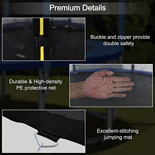 Giantex Trampoline for Kids Adults, ASTM Approved 8 10 12 14 15 16Ft Big Trampoline with Ladder, Thickness Steel Pipes Wear-Resistant All Weather Outdoor Large Recreational Trampoline with Net