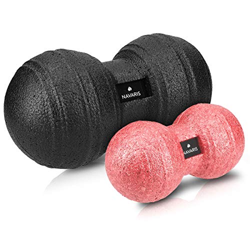 Navaris Double Massage Ball - Peanut Shaped Self-Massage Balls Trigger Point for Muscle Relaxation - Peanut Balls